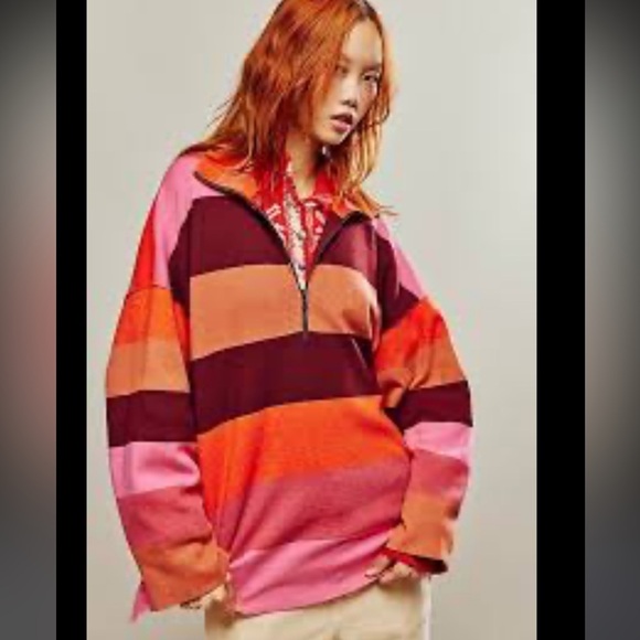 Free People Coastal stripe pull over sz XS - Picture 2 of 4